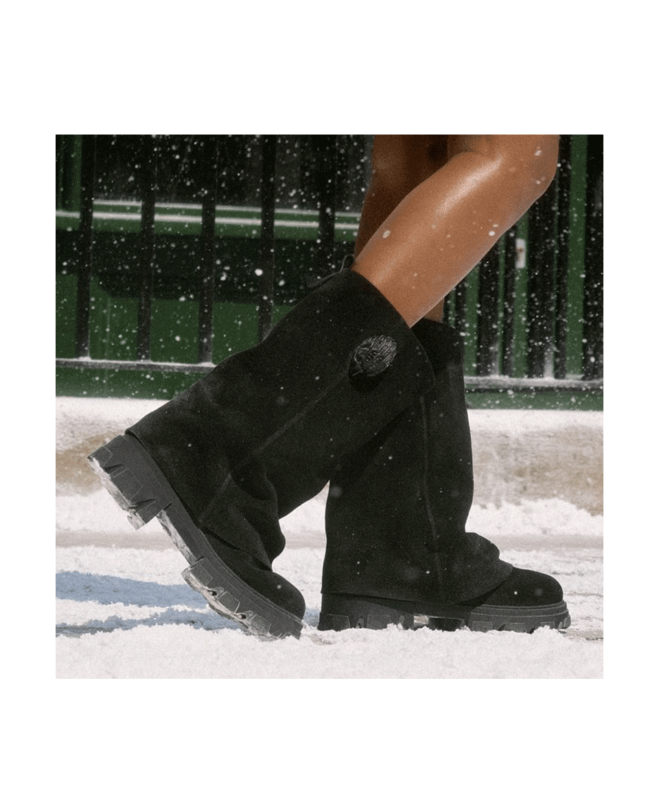 Kurt Geiger boots styled for winter